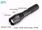 Waterproof Z45 Led Flashlight Ultra Bright Waterproof MINI Torch T6/L2/V6 zoomable 5 Modes 18650 rechargeable Battery for camping tactica Led Mini Water-Resistant Torch Light For Indoor & Outdoor Camping Hiking Accessories Gear Stevvex