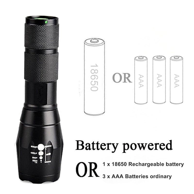 Waterproof Z45 Led Flashlight Ultra Bright Waterproof MINI Torch T6/L2/V6 zoomable 5 Modes 18650 rechargeable Battery for camping tactica Led Mini Water-Resistant Torch Light For Indoor & Outdoor Camping Hiking Accessories Gear Stevvex