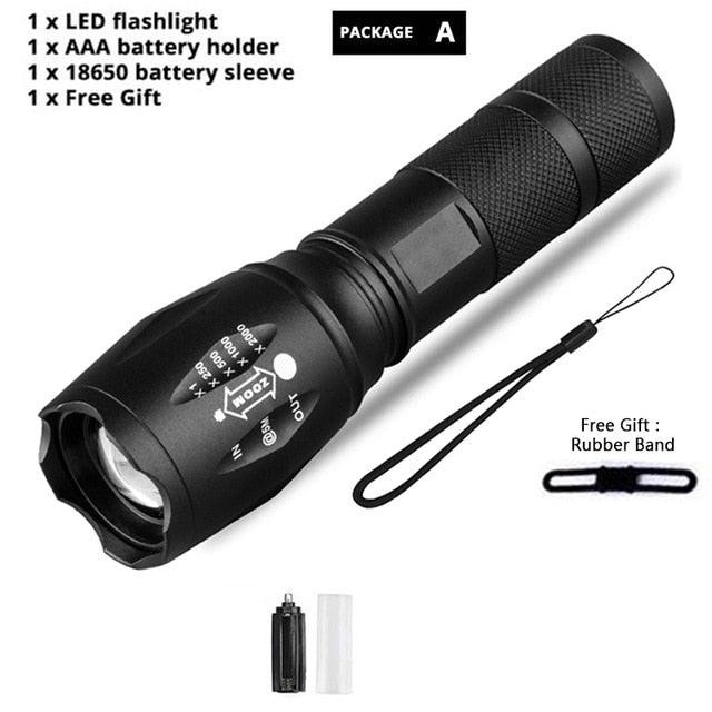 Waterproof Z45 Led Flashlight Ultra Bright Waterproof MINI Torch T6/L2/V6 zoomable 5 Modes 18650 rechargeable Battery for camping tactica Led Mini Water-Resistant Torch Light For Indoor & Outdoor Camping Hiking Accessories Gear Stevvex