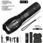 Waterproof Z45 Led Flashlight Ultra Bright Waterproof MINI Torch T6/L2/V6 zoomable 5 Modes 18650 rechargeable Battery for camping tactica Led Mini Water-Resistant Torch Light For Indoor & Outdoor Camping Hiking Accessories Gear Stevvex