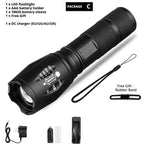 Waterproof Z45 Led Flashlight Ultra Bright Waterproof MINI Torch T6/L2/V6 zoomable 5 Modes 18650 rechargeable Battery for camping tactica Led Mini Water-Resistant Torch Light For Indoor & Outdoor Camping Hiking Accessories Gear Stevvex