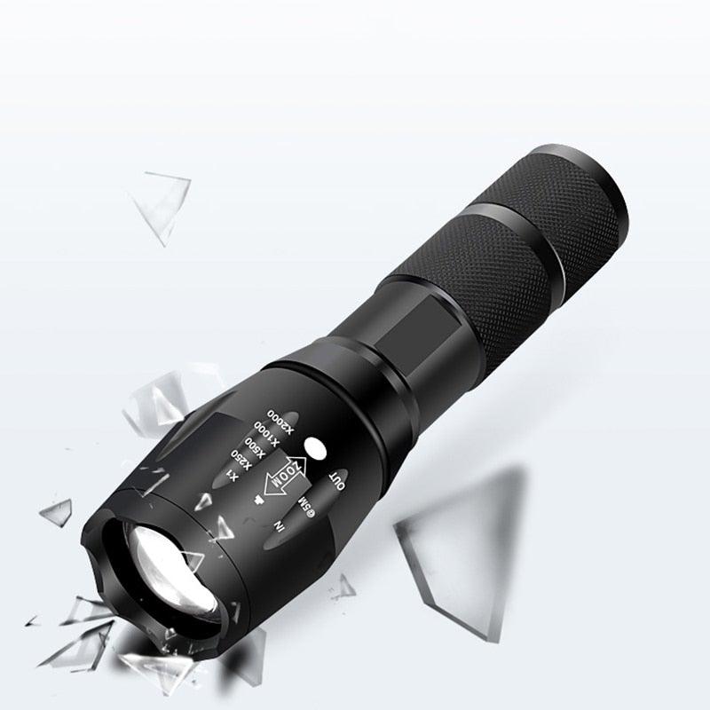 Waterproof Z45 Led Flashlight Ultra Bright Waterproof MINI Torch T6/L2/V6 zoomable 5 Modes 18650 rechargeable Battery for camping tactica Led Mini Water-Resistant Torch Light For Indoor & Outdoor Camping Hiking Accessories Gear Stevvex