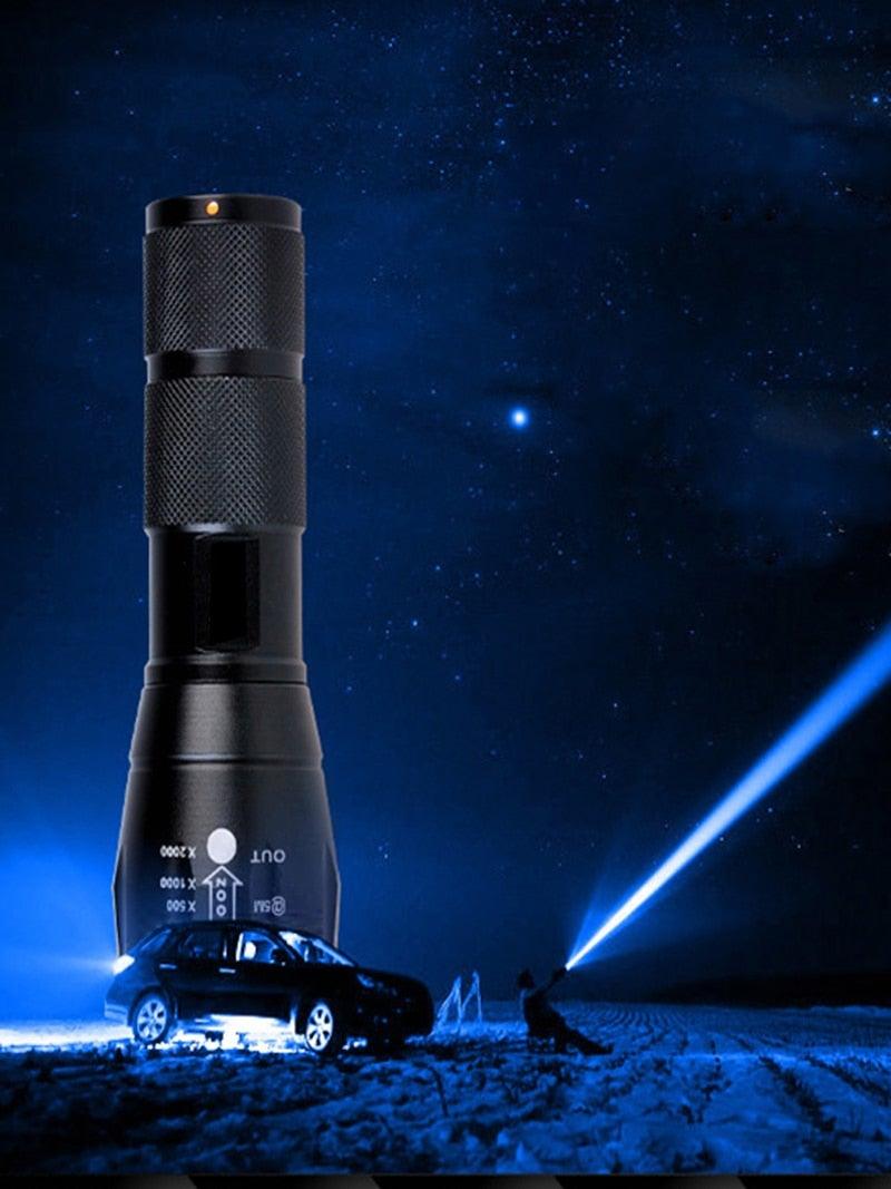 Waterproof Z45 Led Flashlight Ultra Bright Waterproof MINI Torch T6/L2/V6 zoomable 5 Modes 18650 rechargeable Battery for camping tactica Led Mini Water-Resistant Torch Light For Indoor & Outdoor Camping Hiking Accessories Gear Stevvex