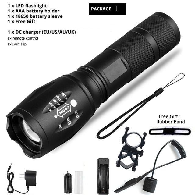 Waterproof Z45 Led Flashlight Ultra Bright Waterproof MINI Torch T6/L2/V6 zoomable 5 Modes 18650 rechargeable Battery for camping tactica Led Mini Water-Resistant Torch Light For Indoor & Outdoor Camping Hiking Accessories Gear Stevvex