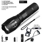 Waterproof Z45 Led Flashlight Ultra Bright Waterproof MINI Torch T6/L2/V6 zoomable 5 Modes 18650 rechargeable Battery for camping tactica Led Mini Water-Resistant Torch Light For Indoor & Outdoor Camping Hiking Accessories Gear Stevvex
