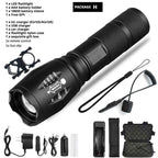 Waterproof Z45 Led Flashlight Ultra Bright Waterproof MINI Torch T6/L2/V6 zoomable 5 Modes 18650 rechargeable Battery for camping tactica Led Mini Water-Resistant Torch Light For Indoor & Outdoor Camping Hiking Accessories Gear Stevvex