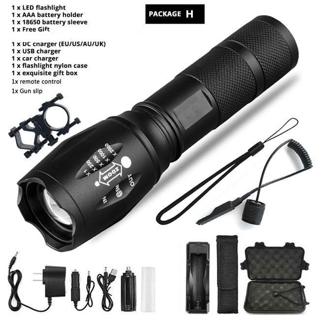 Waterproof Z45 Led Flashlight Ultra Bright Waterproof MINI Torch T6/L2/V6 zoomable 5 Modes 18650 rechargeable Battery for camping tactica Led Mini Water-Resistant Torch Light For Indoor & Outdoor Camping Hiking Accessories Gear Stevvex