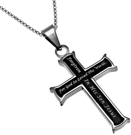 Black Mini Cross Necklace KingdomWear