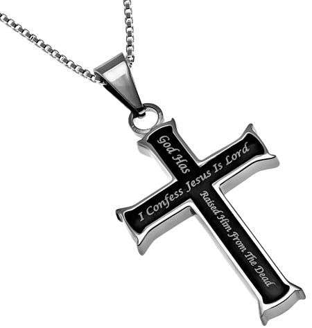 Black Mini Cross Necklace KingdomWear