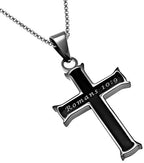 Black Mini Cross Necklace KingdomWear