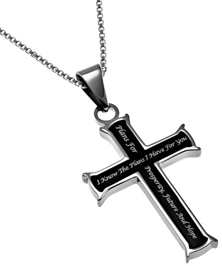 Black Mini Cross Necklace KingdomWear