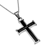 Black Mini Cross Necklace KingdomWear