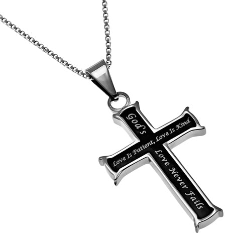 Black Mini Cross Necklace KingdomWear