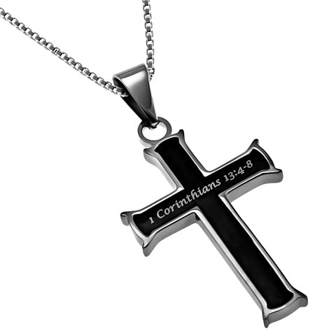 Black Mini Cross Necklace KingdomWear