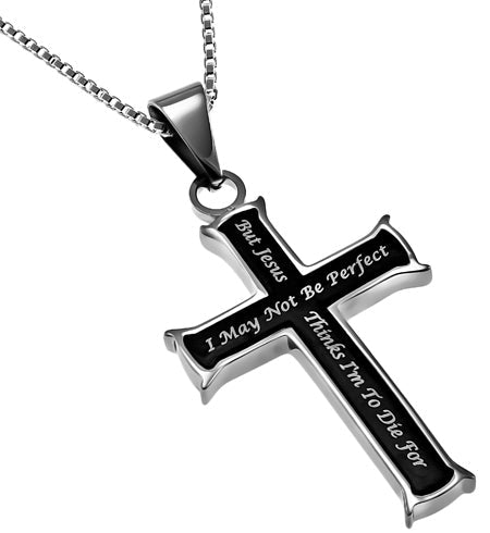 Black Mini Cross Necklace KingdomWear