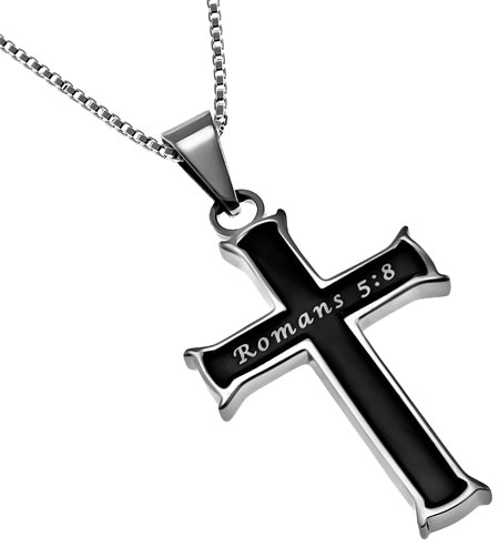 Black Mini Cross Necklace KingdomWear