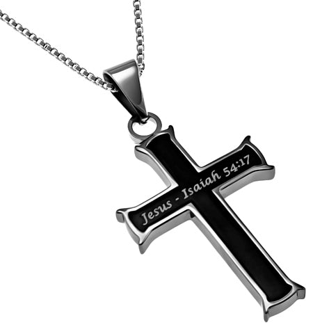 Black Mini Cross Necklace KingdomWear