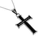 Black Mini Cross Necklace KingdomWear