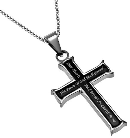 Black Mini Cross Necklace KingdomWear