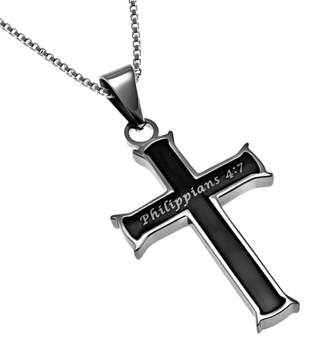 Black Mini Cross Necklace KingdomWear