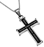 Black Mini Cross Necklace KingdomWear