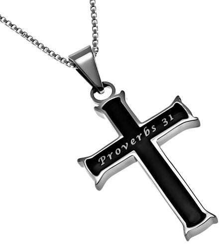 Black Mini Cross Necklace KingdomWear