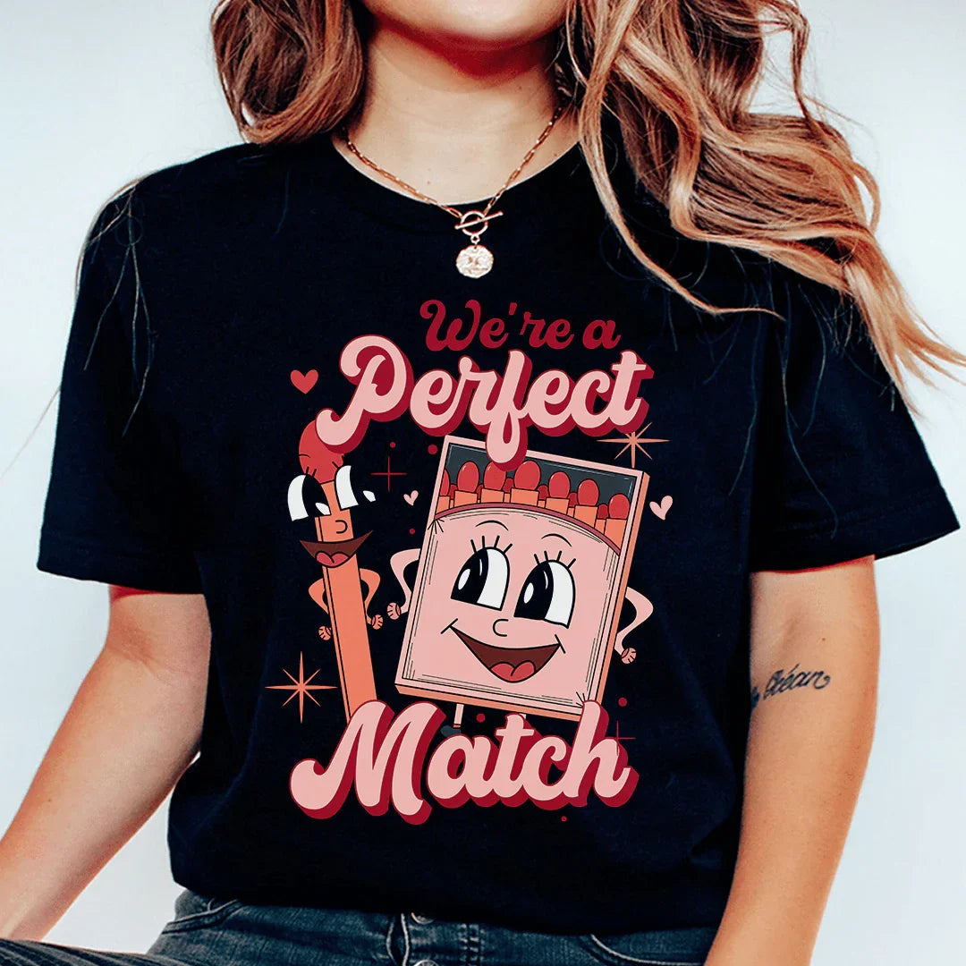 We're A Perfect Match Tee Peachy Sunday