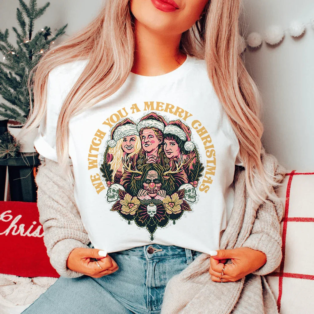 We Witch You A Merry Christmas Tee Peachy Sunday
