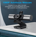 Webcam 1080P Full HD Autofocus Web Camera With Speaker Microphone USB Cam for PC Computer Laptop Video Calling Work Gaming 3D Noise Reduction Stevvex