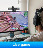 Webcam 1080P Full HD Autofocus Web Camera With Speaker Microphone USB Cam for PC Computer Laptop Video Calling Work Gaming 3D Noise Reduction Stevvex