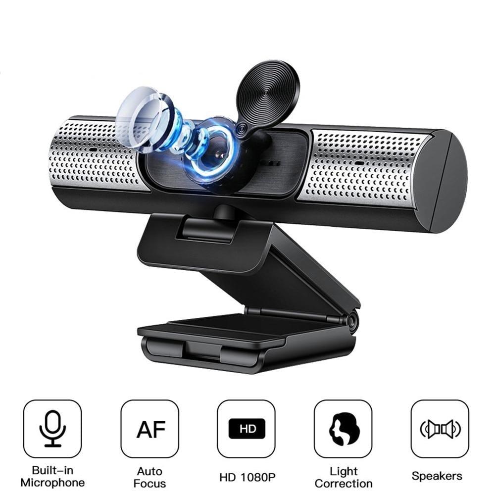 Webcam 1080P Full HD Autofocus Web Camera With Speaker Microphone USB Cam for PC Computer Laptop Video Calling Work Gaming 3D Noise Reduction Stevvex