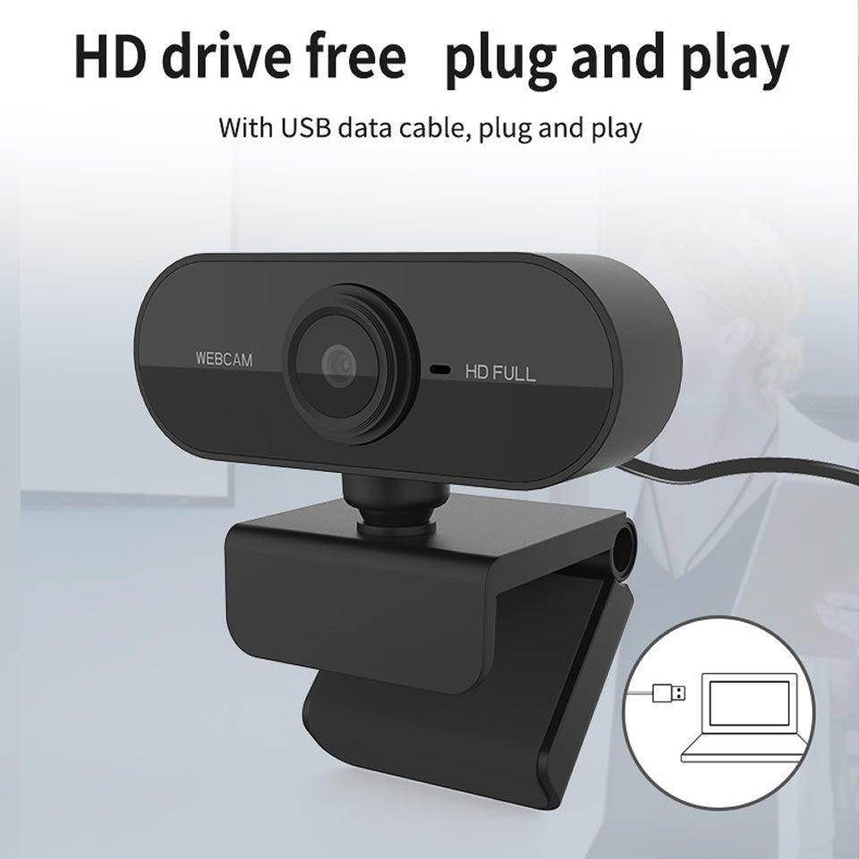 Webcam 1080P web camera with microphone Web USB Camera Full HD For PC computer Live Video Calling Work Conferencing Recording Gaming 3D Noise Reduction Stevvex