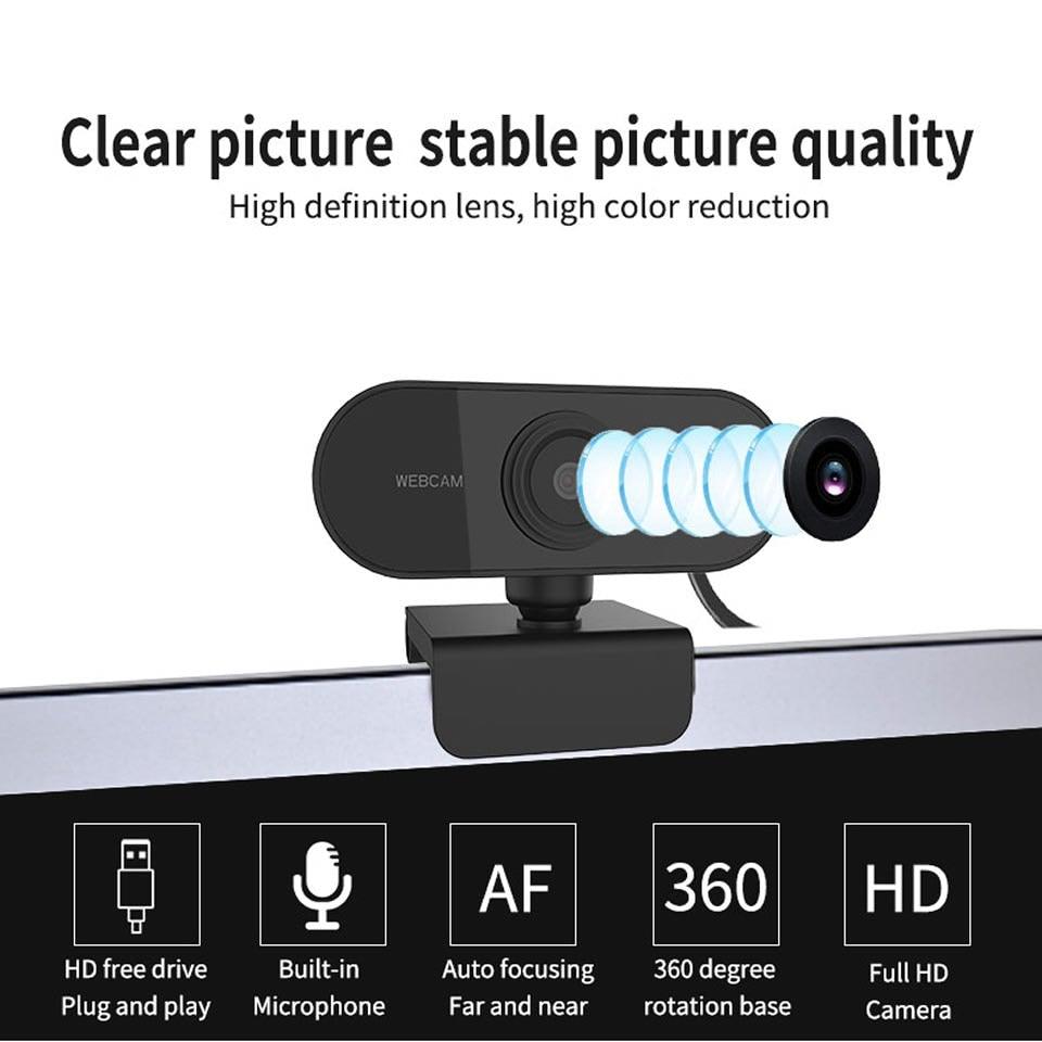 Webcam 1080P web camera with microphone Web USB Camera Full HD For PC computer Live Video Calling Work Conferencing Recording Gaming 3D Noise Reduction Stevvex