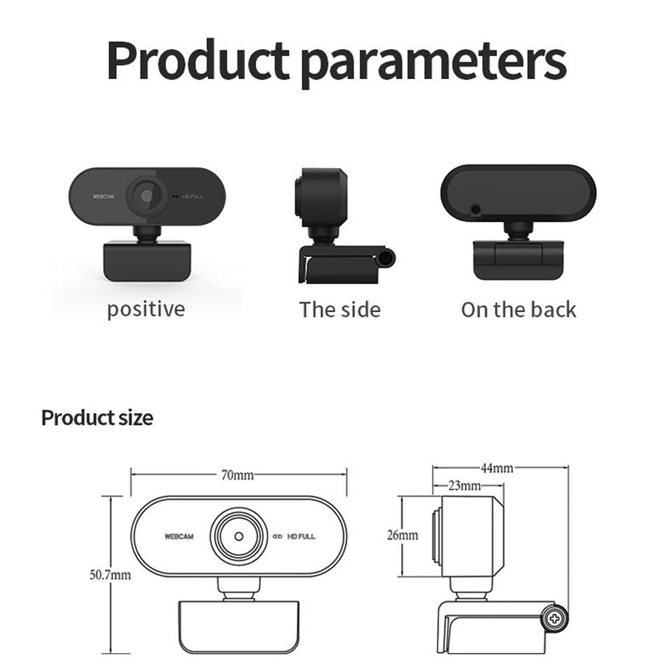 Webcam 1080P web camera with microphone Web USB Camera Full HD For PC computer Live Video Calling Work Conferencing Recording Gaming 3D Noise Reduction Stevvex