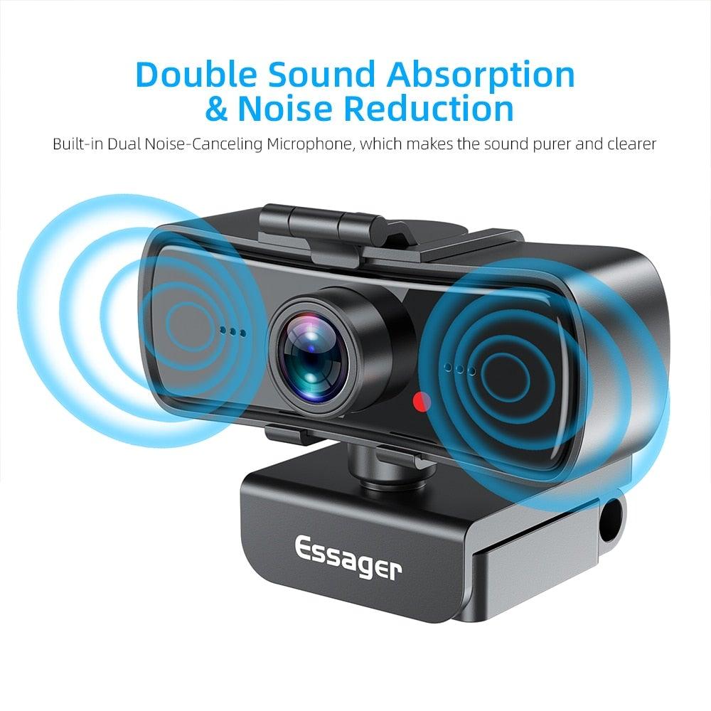 Webcam 2K Full HD Web Camera For PC Computer Laptop USB Web Cam With Microphone Autofocus WebCamera Conferencing and Video Calling Stevvex