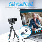 Webcam 2K Full HD Web Camera For PC Computer Laptop USB Web Cam With Microphone Autofocus WebCamera Conferencing and Video Calling Stevvex