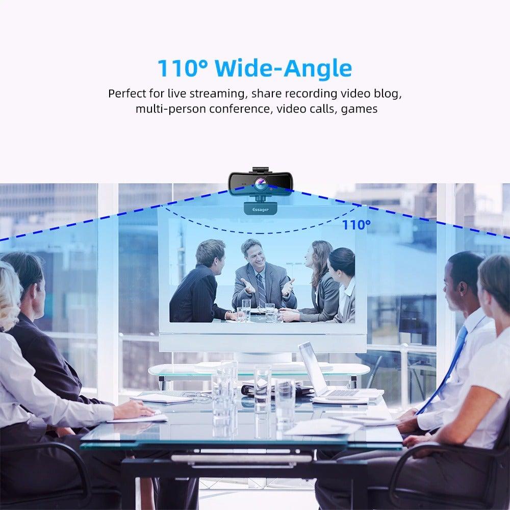 Webcam 2K Full HD Web Camera For PC Computer Laptop USB Web Cam With Microphone Autofocus WebCamera Conferencing and Video Calling Stevvex