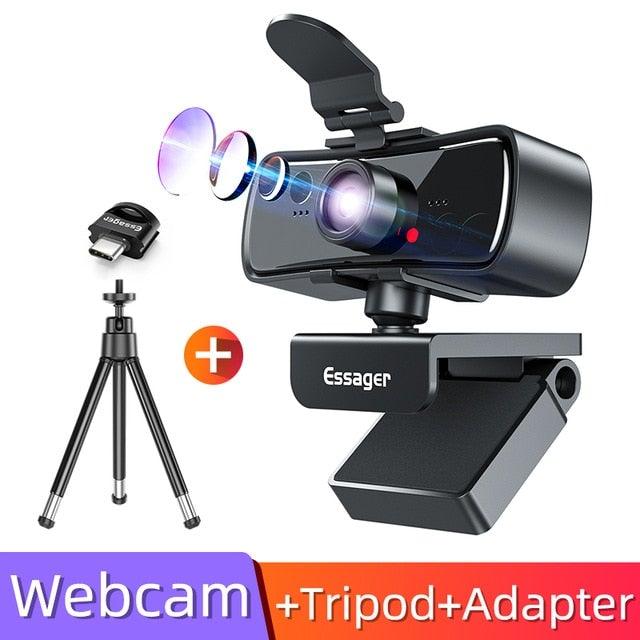 Webcam 2K Full HD Web Camera For PC Computer Laptop USB Web Cam With Microphone Autofocus WebCamera Conferencing and Video Calling Stevvex