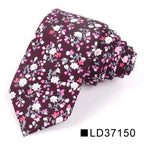 Wedding Men Floral Tie Skinny Cotton Casual Neck Tie Elegant Neckties Flower Print Fashionable Design Stevvex