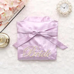Wedding Satin Bride Robe Elegant Golden Bridesmaid Casual Short Women Nightwear Comfortable Sleepwear Stevvex