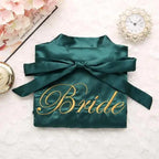 Wedding Satin Bride Robe Elegant Golden Bridesmaid Casual Short Women Nightwear Comfortable Sleepwear Stevvex