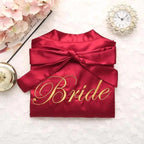 Wedding Satin Bride Robe Elegant Golden Bridesmaid Casual Short Women Nightwear Comfortable Sleepwear Stevvex
