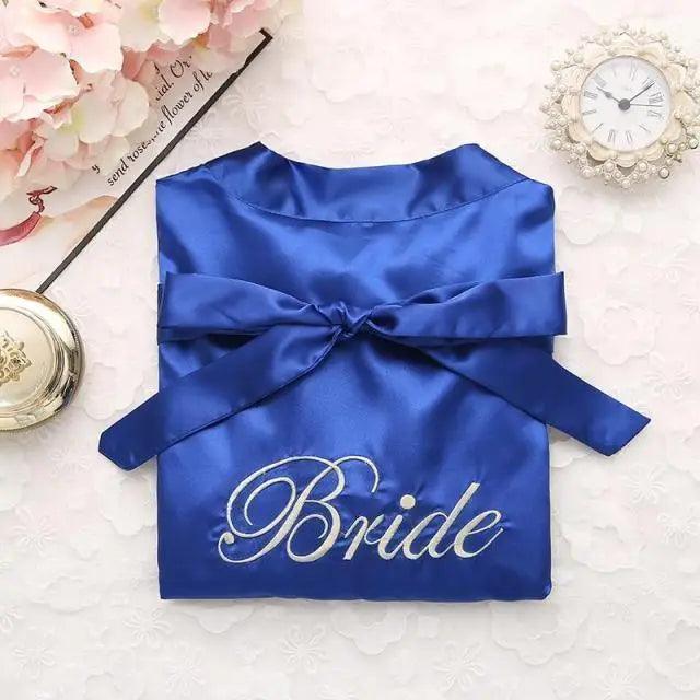 Wedding Satin Bride Robe Elegant Golden Bridesmaid Casual Short Women Nightwear Comfortable Sleepwear Stevvex