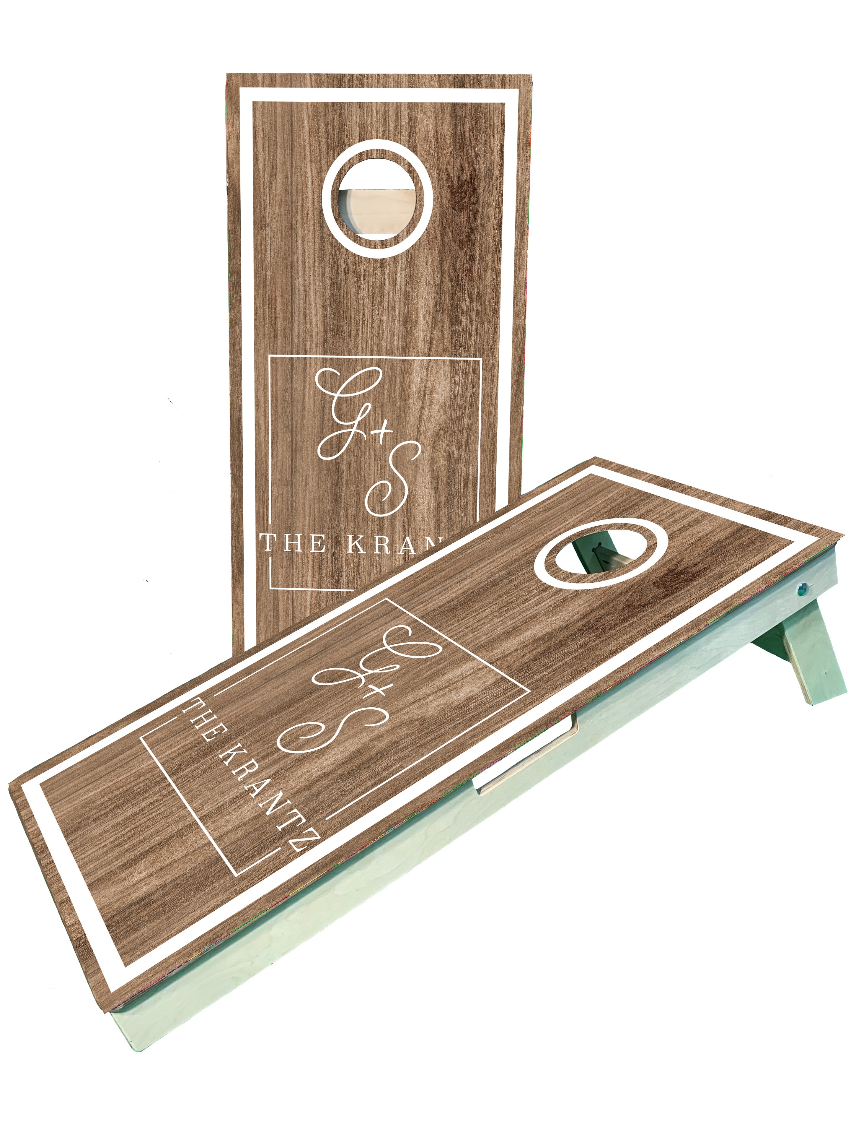 Personalized Wedding Cornhole Boards with Last Name Initials - SJB-DIAMOND ELITES