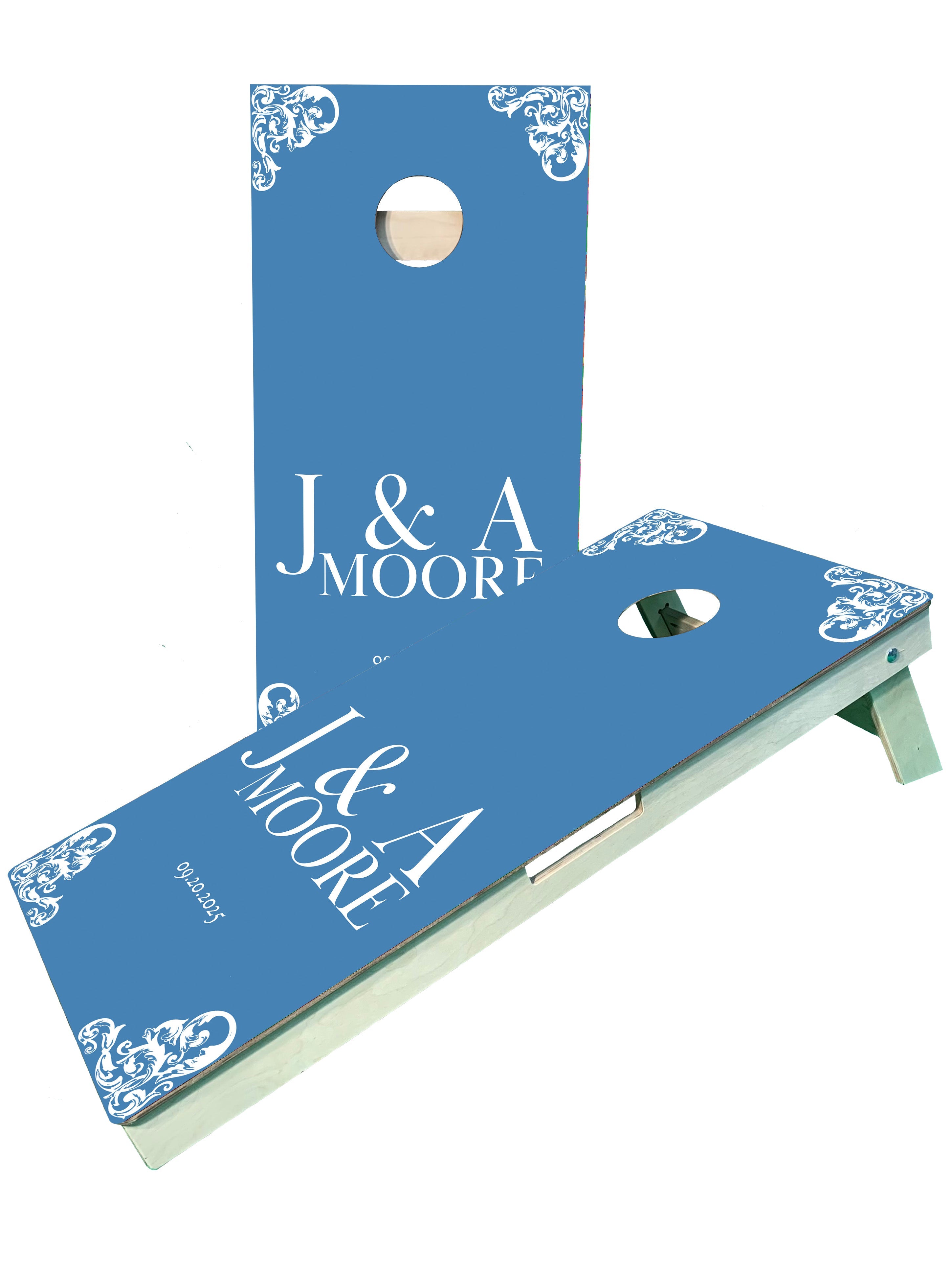 Personalized Wedding Cornhole Boards with Last Name Initials and Date - SJB-DIAMOND ELITES