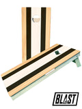 Black & White Striped Cornhole Boards - SJB-DIAMOND ELITES