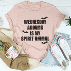 Wednesday Addams Is My Spirit Animal Tee Peachy Sunday