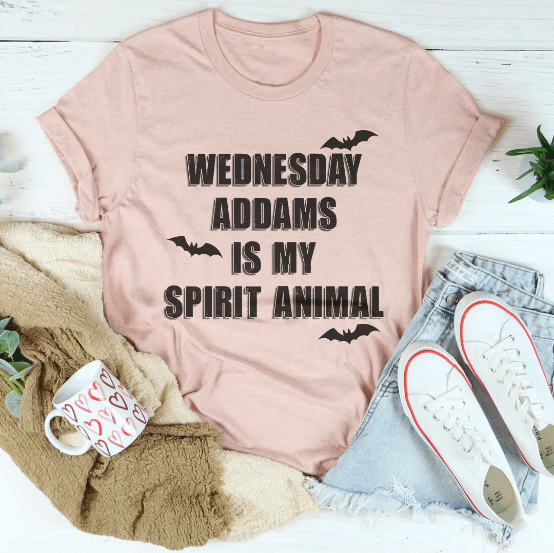 Wednesday Addams Is My Spirit Animal Tee Peachy Sunday
