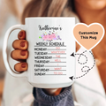 Weekly Schedule Custom Mug Peachy Sunday