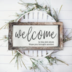 Funny Wooden Welcome Sign Welcome To The Shit Show I Hope You Brought Alcohol Rustic Home Wall Decor BandsCo Straps